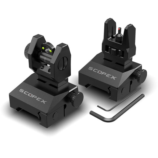 New 90 Degree Folding Tactical Fiber Optic Front and Rear Sights