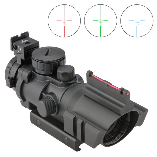 Compact 4x32 Illuminated Reticle Optic with Fiber Optic Front Sight