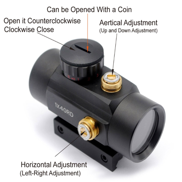 1x40 Red Dot Scope Sight Rifle Scope Green Red Dot Collimator Dot with 11mm/20mm Rail Mount Airsoft Air Hunting