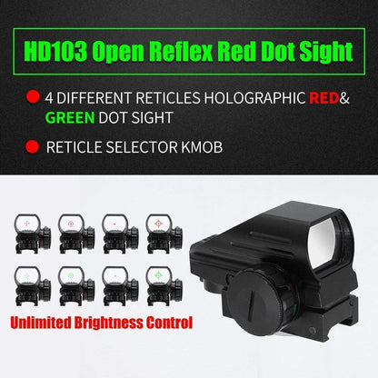 TAC-5: 4-12x50 Illuminated Reticle Scope Package - Includes 4 Mode Dot Sight and Green or Red Laser