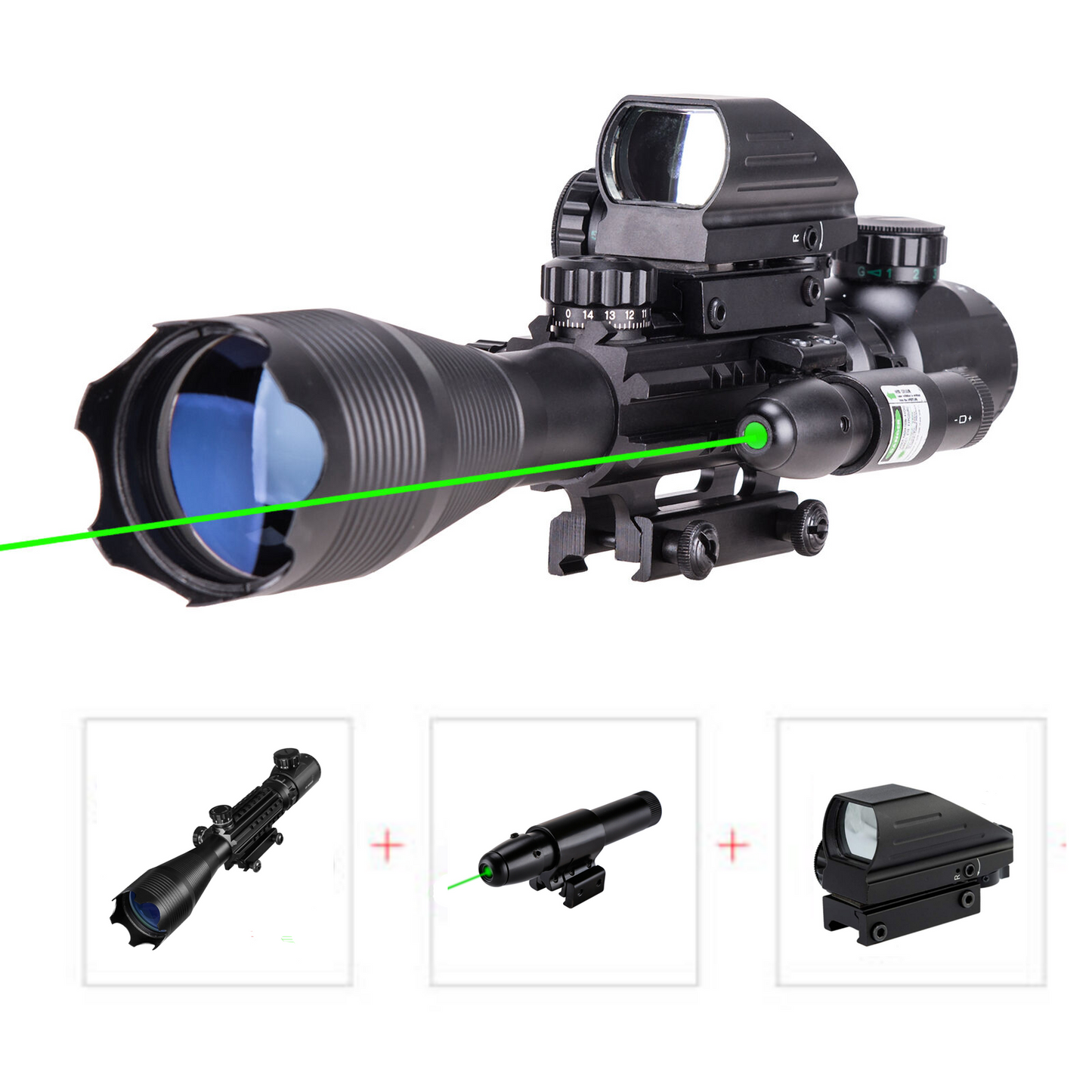 TAC-6: 4-12x50 Illuminated Reticle Scope Package