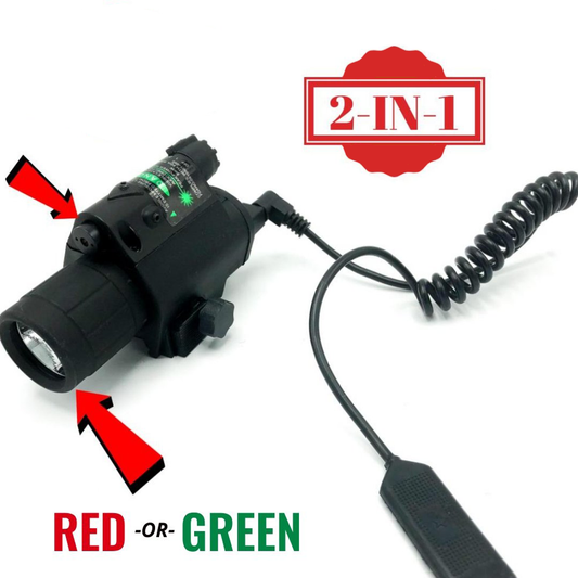 Rail Mounted Flashlight and Green Laser Combo