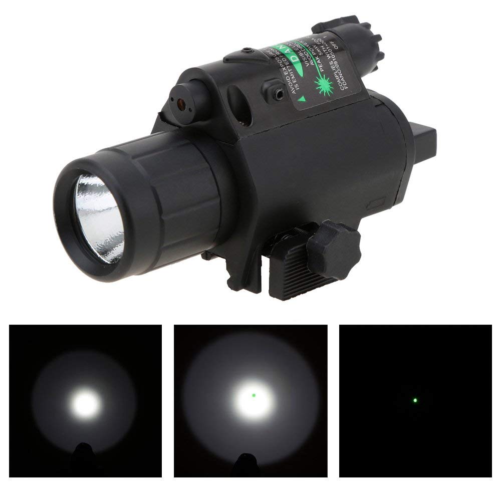 Rail Mounted Flashlight and Green Laser Combo